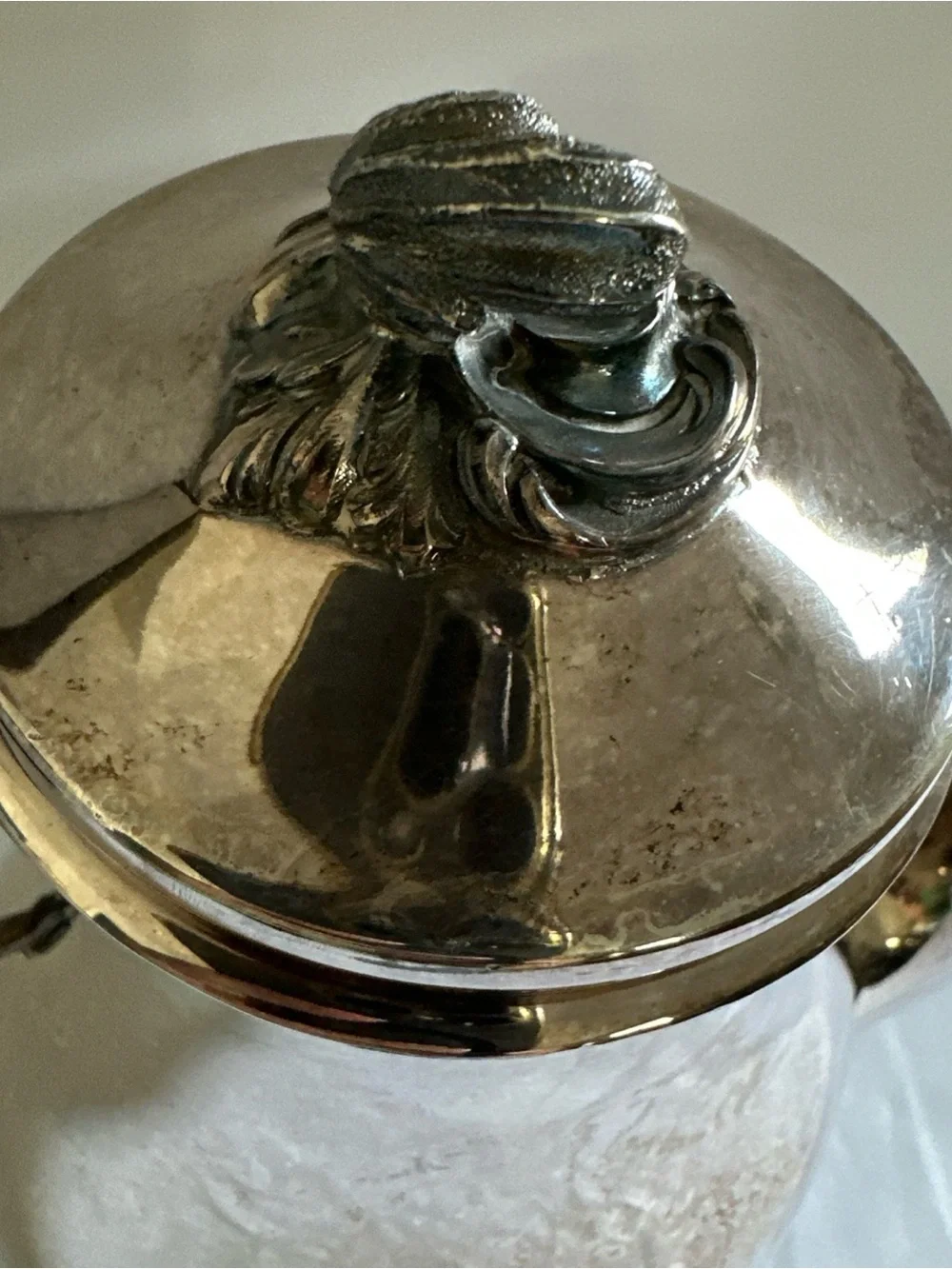 Christofle coffee or tea pot silver plated marly pattern 8”